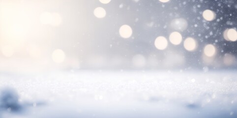 Naklejka premium Bokeh blurred winter background. AI generated illustration