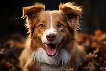 portrait of cute smiling happy puppy