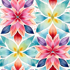 abstract watercolor flower pattern