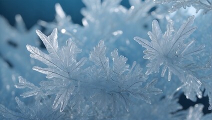 macro photo of frost, winter background