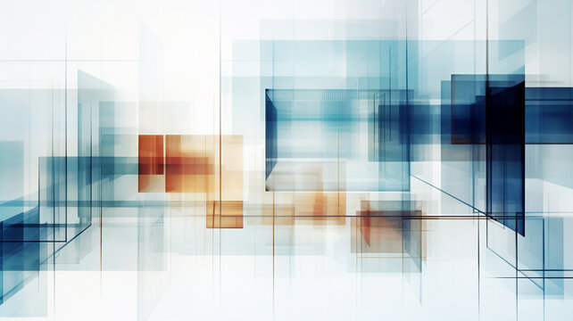 Multiple exposure of modern abstract glass architecture