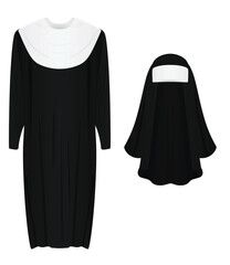 Catholic nun uniform. vector illustration