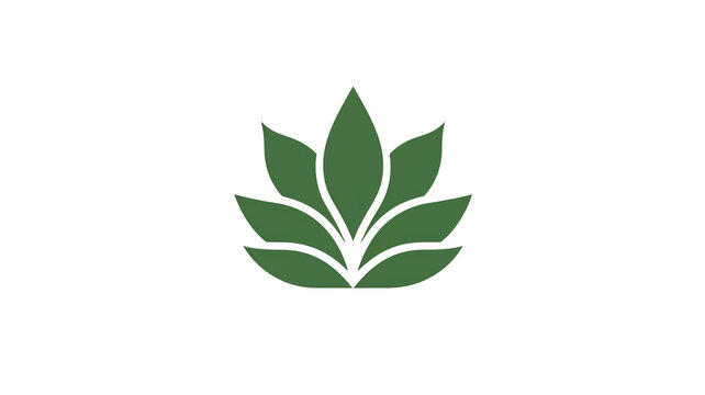 outline logo of green plant on white background