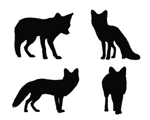 Fox Silhouette. Fox Vector Illustration.