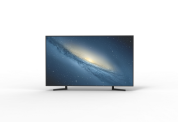 3d tv front view with shadow 3d render