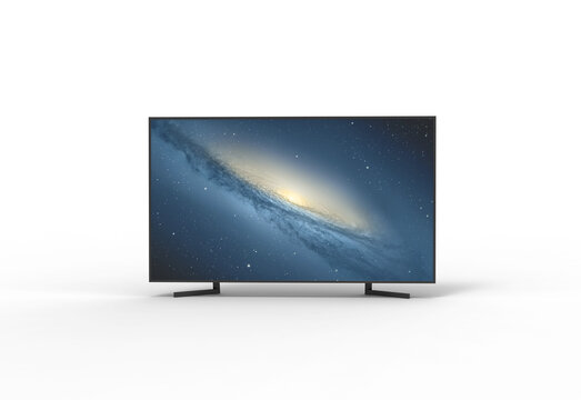 3d tv front view with shadow 3d render