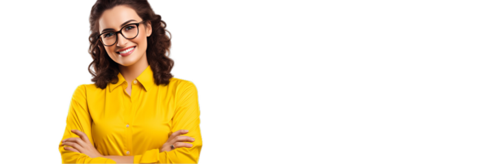 A business  woman  in yellow dress