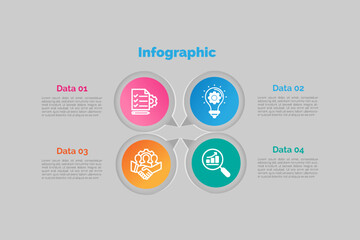Obraz premium Simple Infographics element design vector and business icons.