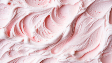 Close-up of ice cream texture. Top view of frozen pink gelato surface. Food background. Generative AI - obrazy, fototapety, plakaty