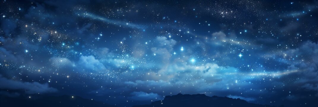 Ciel de nuit avec étoiles et voie lactée, arrière plan graphique, illustration ia générative
