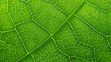 Fresh green leaf texture macro close-up. Generative AI