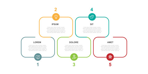 Infographic template vector element with 5 step process or options 