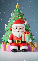 santa claus with gift boxes