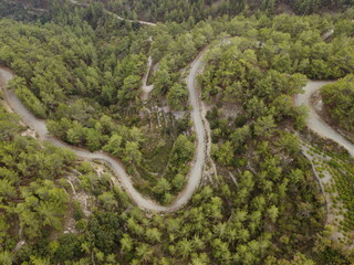 view of the road in mountains