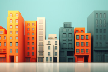 3d buildings minimalistic background