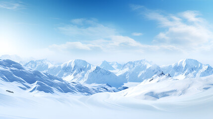 Fototapeta na wymiar Icy Elegance: Snow Mountain Splendor. Snowy Bliss.Scenic Winter Landscape.AI Generative 