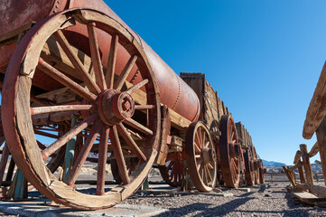 The Harmony Borax are ancient remnants of old mining efforts in Death Valley, California.