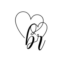 A hand-drawn signature logo design template	