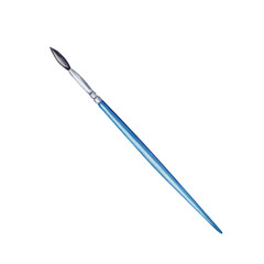 Blue brush for artist paintings and artwork. Hand drawn element. Watercolor illustration isolated on transparent background. Art World Day collection for art classes, stores, flyers, ads, web designs