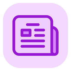Vector newspaper newsletter icon. Black, white background. Perfect for app and web interfaces, infographics, presentations, marketing, etc.