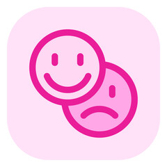 Vector emoticon reaction icon. Black, white background. Perfect for app and web interfaces, infographics, presentations, marketing, etc.