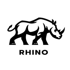 Rhino logo. Black and White style.
