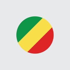 Fototapeta premium Congo flag round icon, badge or button. National symbol of Congo. Vector illustration.