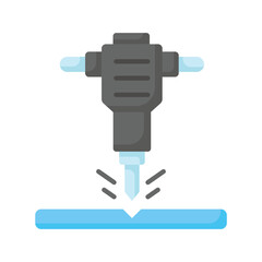 Jackhammer icon design, electric drilling constructional machine