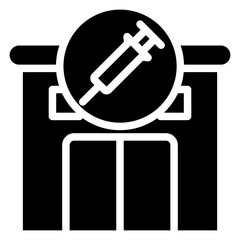 vaccination clinic glyph icon, related for medical service web and app development