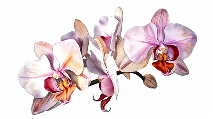 Obraz na płótnie Canvas Poppy Flowers on White Background: 4K Realistic Lighting 