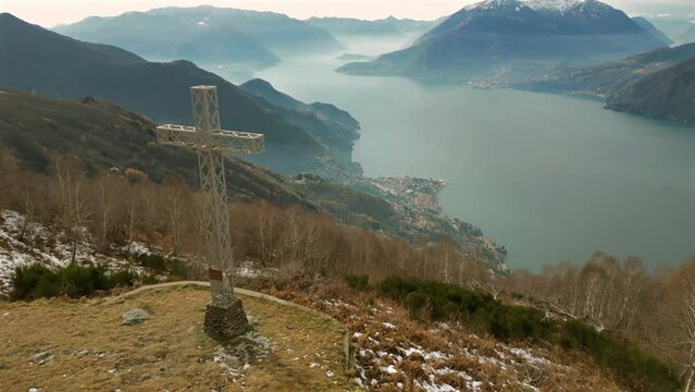 lake of como aerial view, italy, lombardia