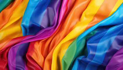 Rainbow Flag Silk Drape