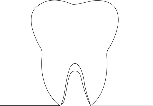 
healthy tooth dental clinic dentistry vector one line art