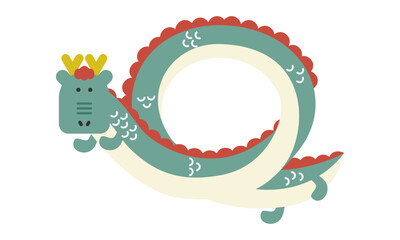 かわいい緑の龍のフレーム7