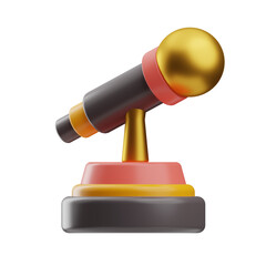Reward And Badges Object Microphone 3D Illustration