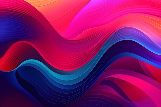 Fototapeta Captivating wallpaper with a mesmerizing abstract background for design. Transition from dark blue to violet, purple, magenta, pink, maroon, and red in a continuous gradient of colors.