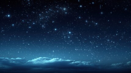 Fototapeta na wymiar Starry Night Sky with Glowing Clouds