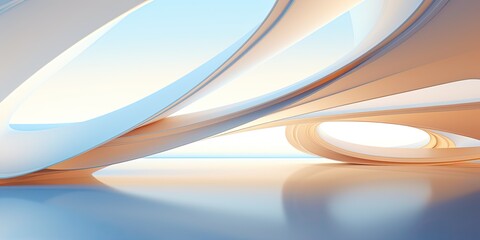 Modern architectural details in abstract background lines.