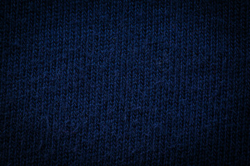Surface of blue wool fabric, texture of wool fabric