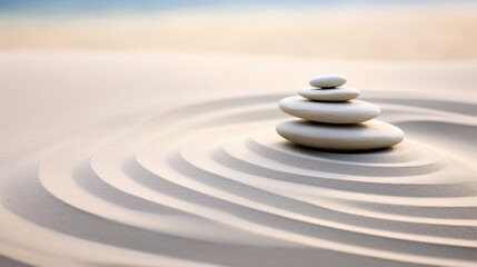 Zen Stones in Sand Garden