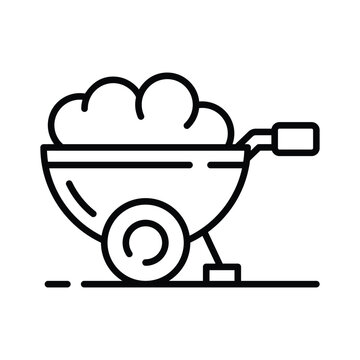 recommend clip art: Trendy icon of wheel barrow, construction cart, dirt carrier vector design