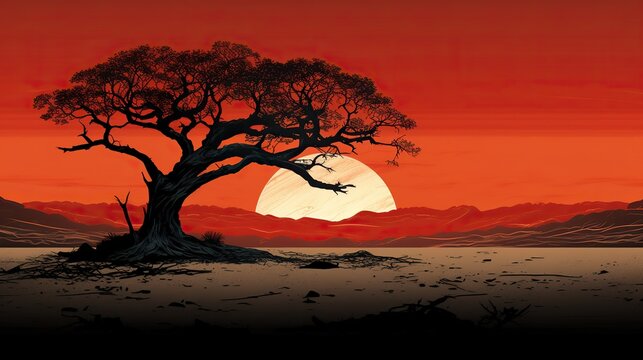 sunset on the beach