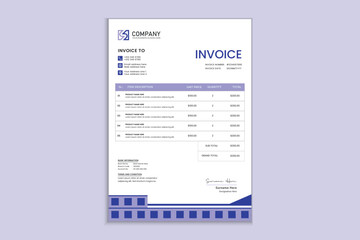 Clean and professional corporate company business  invoice design