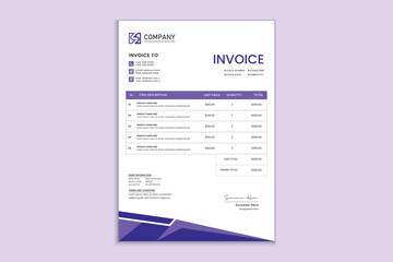 Clean and professional corporate company business  invoice design