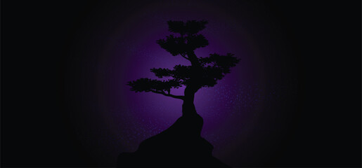 Starry Night The Silhouette of a Lonely Tree_2