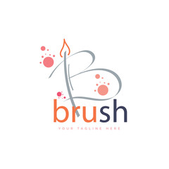 Letter B paint brush logo design template for brand or company and other