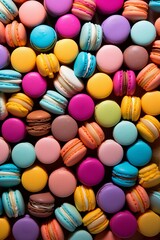 Fototapeta na wymiar Delicious macaroons pattern in vibrant colors