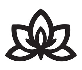 Lotus flower illustration. silhouette lotus isolated on white background. 