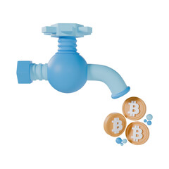 Obraz premium Faucet Bitcoin Financial Investment Business 3d illustration
