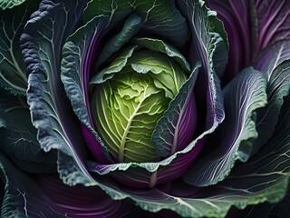 Obraz premium close up cabbage in the garden